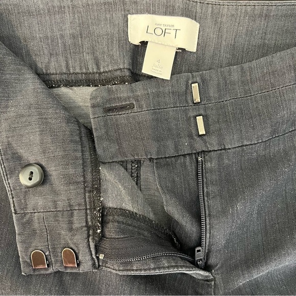 Loft women’s casual Cotton blend cropped pant, lightweight, blue, size 4 - Picture 3 of 12